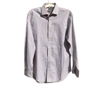 Thomas Dean Bow Design Striped Button Down Shirt S